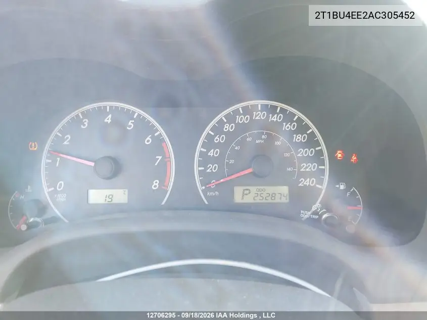 2010 TOYOTA COROLLA VIN 2T1BU4EE2AC305452 — фото 7