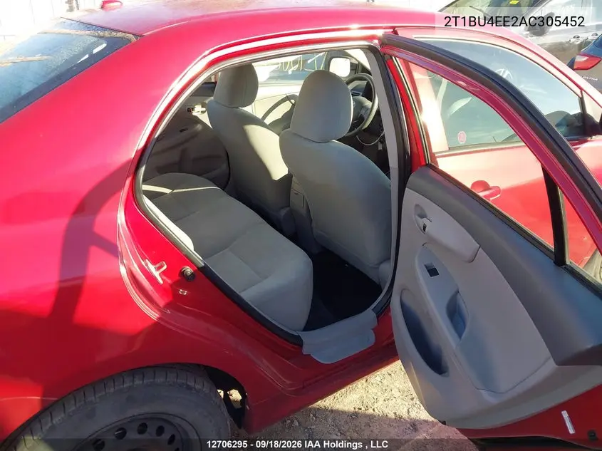 2010 TOYOTA COROLLA VIN 2T1BU4EE2AC305452 — фото 8