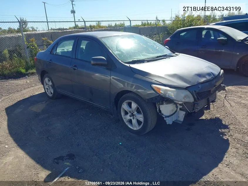 TOYOTA COROLLA 2010, VIN 2T1BU4EE8AC343199