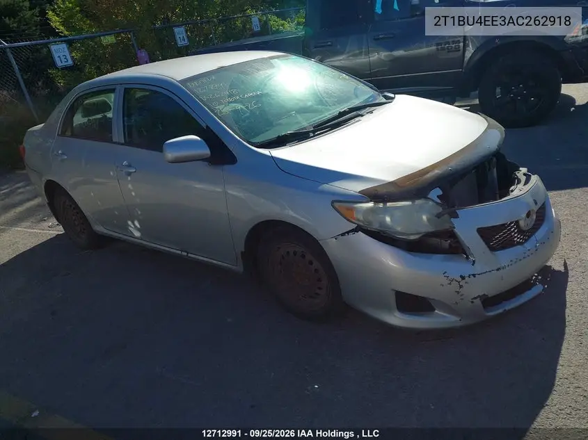 TOYOTA COROLLA 2010, VIN 2T1BU4EE3AC262918