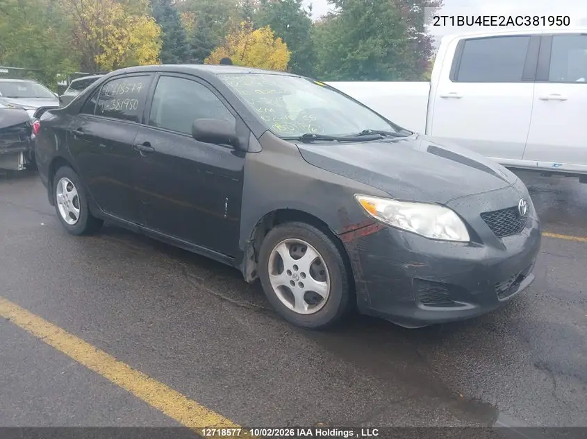 TOYOTA COROLLA 2010, VIN 2T1BU4EE2AC381950