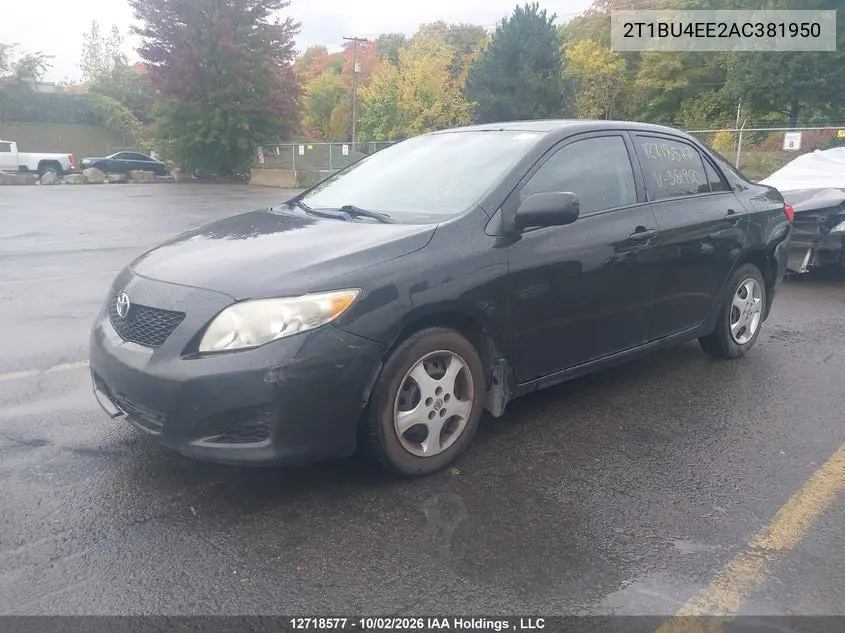 2010 TOYOTA COROLLA VIN 2T1BU4EE2AC381950 — фото 2