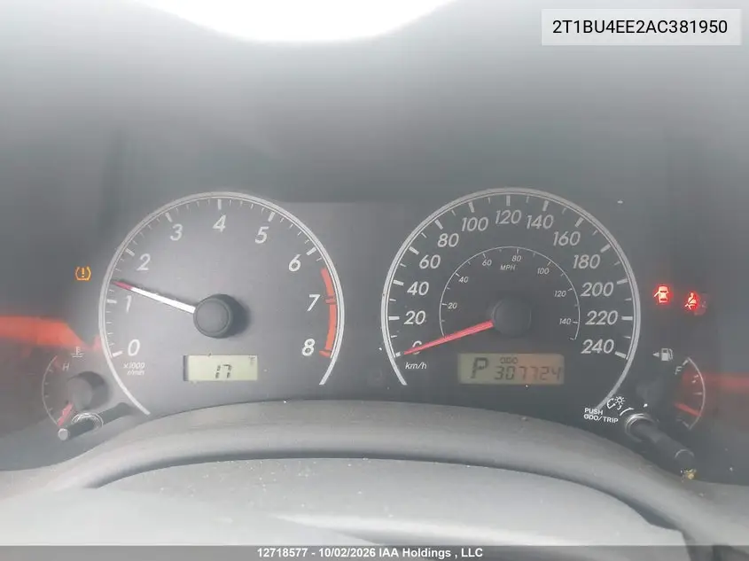 2010 TOYOTA COROLLA VIN 2T1BU4EE2AC381950 — фото 7