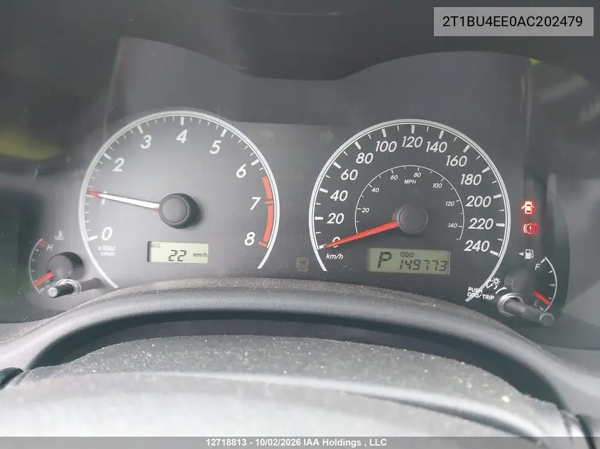 2010 TOYOTA COROLLA VIN 2T1BU4EE0AC202479 — фото 7