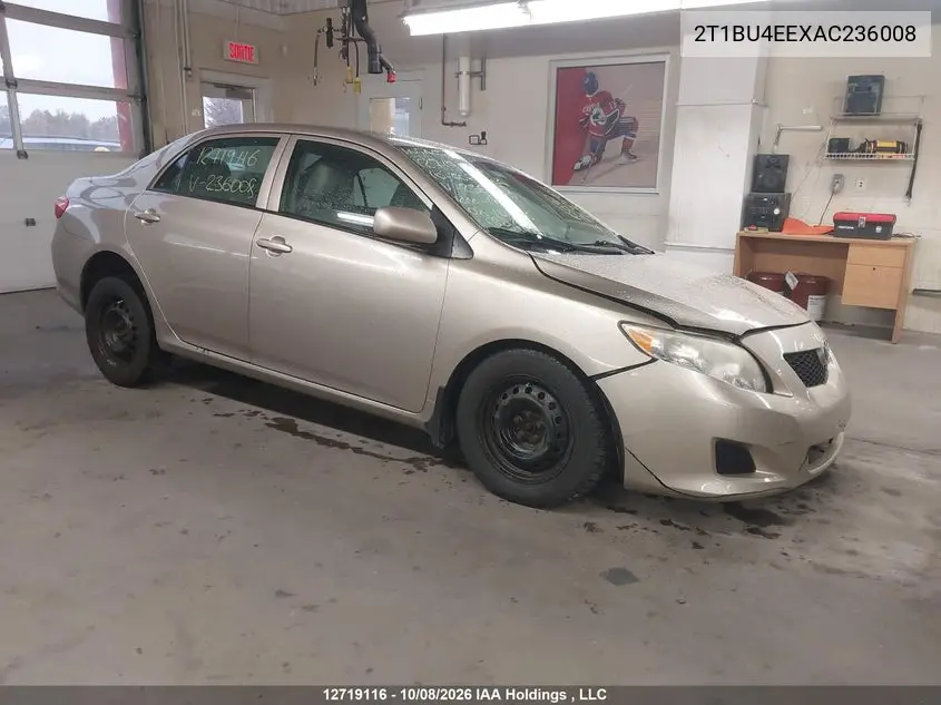 TOYOTA COROLLA 2010, VIN 2T1BU4EEXAC236008