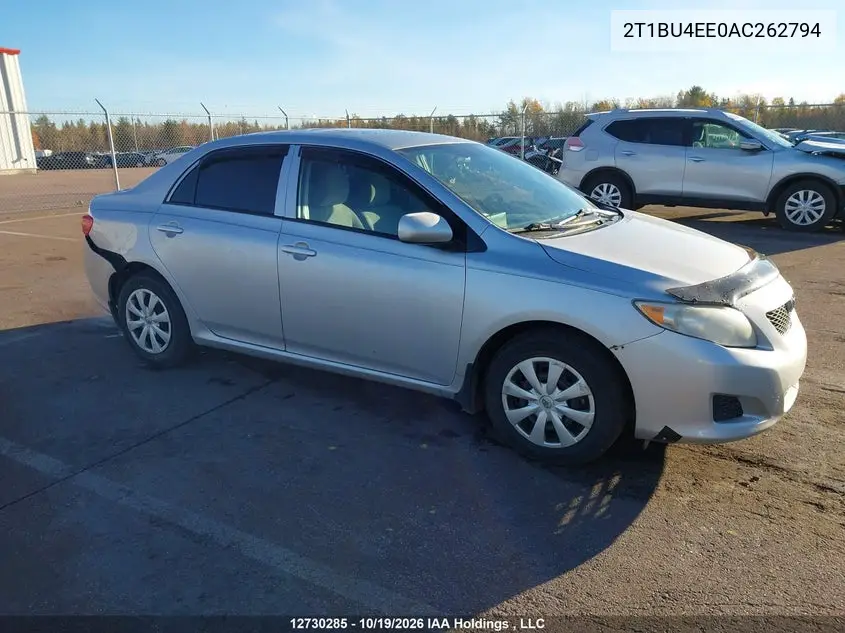 TOYOTA COROLLA 2010, VIN 2T1BU4EE0AC262794