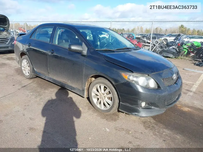 TOYOTA COROLLA 2010, VIN 2T1BU4EE3AC363733