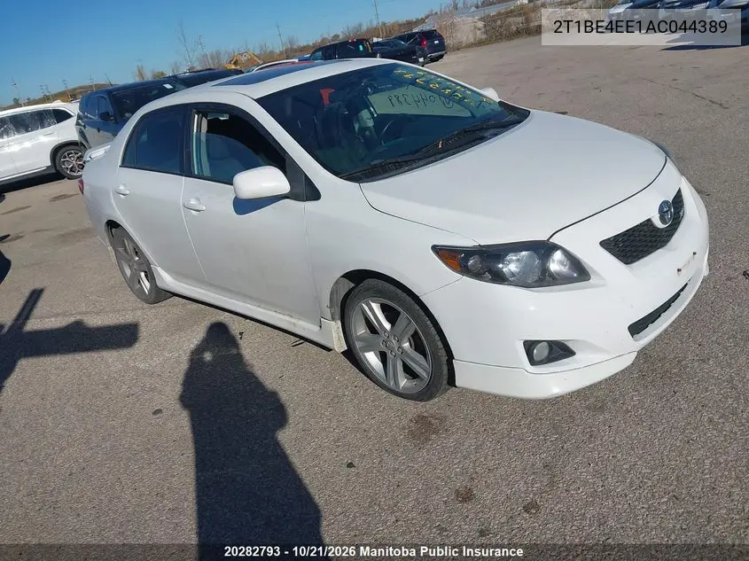TOYOTA COROLLA 2010, VIN 2T1BE4EE1AC044389