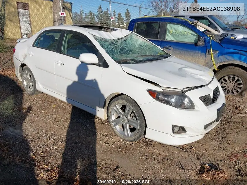 TOYOTA COROLLA 2010, VIN 2T1BE4EE2AC038908