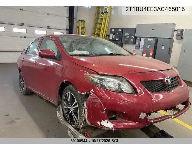 TOYOTA COROLLA 2010, VIN 2T1BU4EE3AC465016