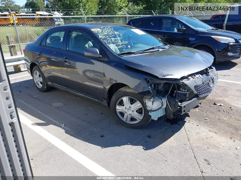TOYOTA COROLLA 2010, VIN 1NXBU4EE4AZ346938