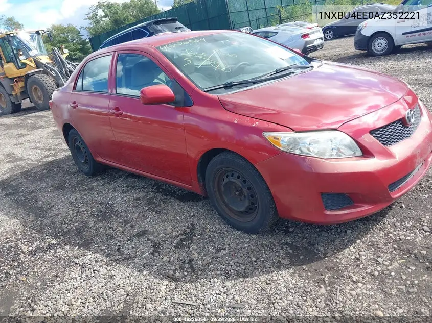 TOYOTA COROLLA 2010, VIN 1NXBU4EE0AZ352221