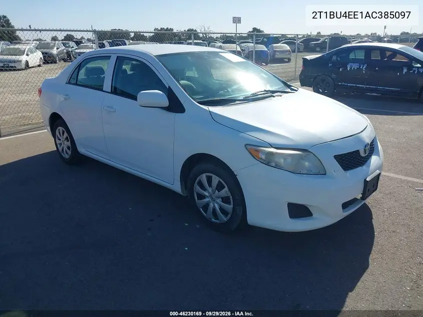TOYOTA COROLLA 2010, VIN 2T1BU4EE1AC385097