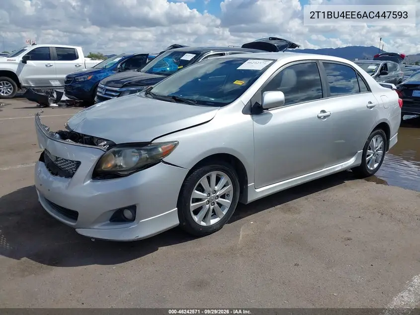 2010 TOYOTA COROLLA VIN 2T1BU4EE6AC447593 — фото 2