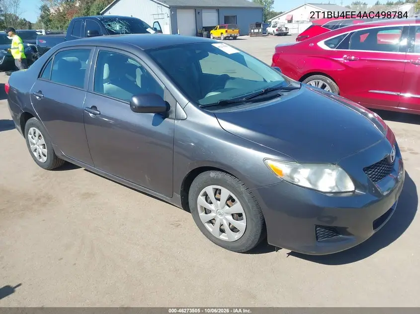 TOYOTA COROLLA 2010, VIN 2T1BU4EE4AC498784