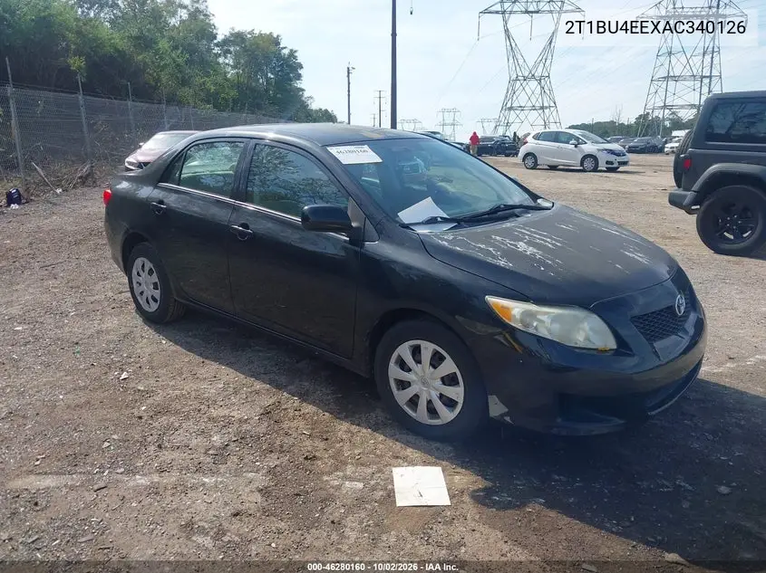 TOYOTA COROLLA 2010, VIN 2T1BU4EEXAC340126
