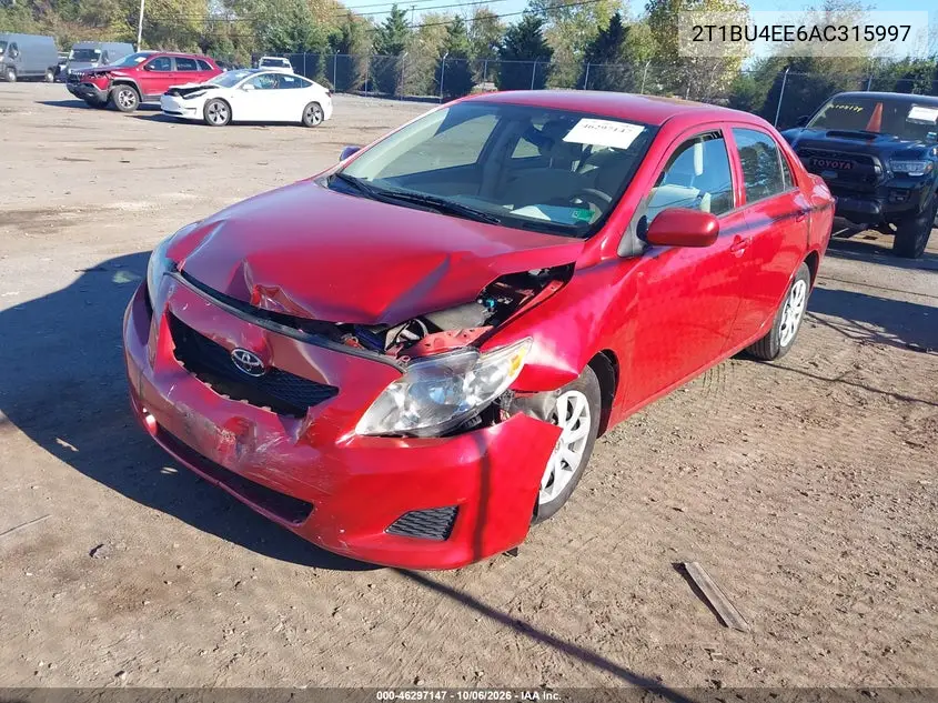 2010 TOYOTA COROLLA VIN 2T1BU4EE6AC315997 — фото 2