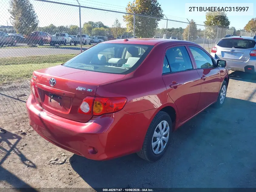 2010 TOYOTA COROLLA VIN 2T1BU4EE6AC315997 — фото 4