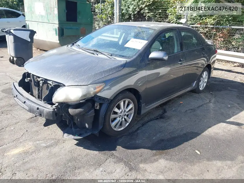 2010 TOYOTA COROLLA VIN 2T1BU4EEXAC476420 — фото 2