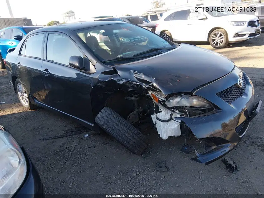 TOYOTA COROLLA 2010, VIN 2T1BU4EE1AC491033