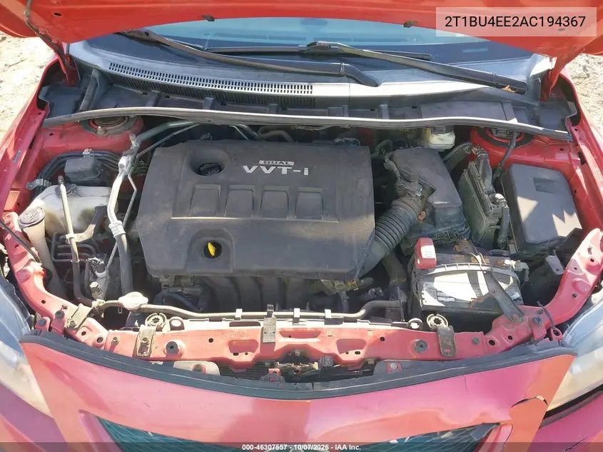 2010 TOYOTA COROLLA VIN 2T1BU4EE2AC194367 — фото 10