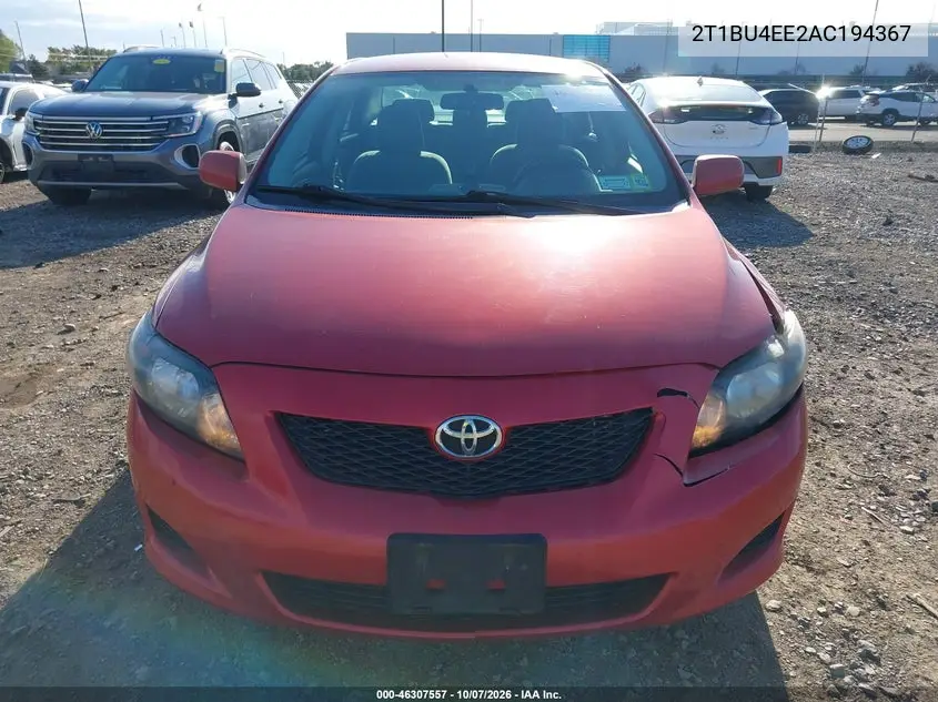 2010 TOYOTA COROLLA VIN 2T1BU4EE2AC194367 — фото 12