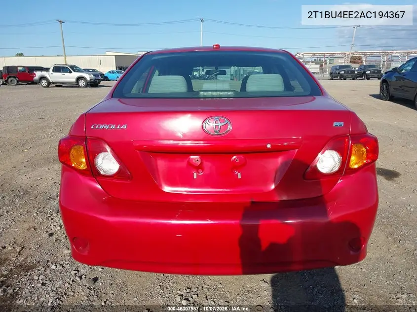 2010 TOYOTA COROLLA VIN 2T1BU4EE2AC194367 — фото 16