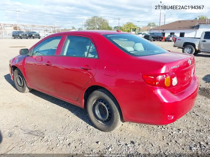 2010 TOYOTA COROLLA VIN 2T1BU4EE2AC194367 — фото 3
