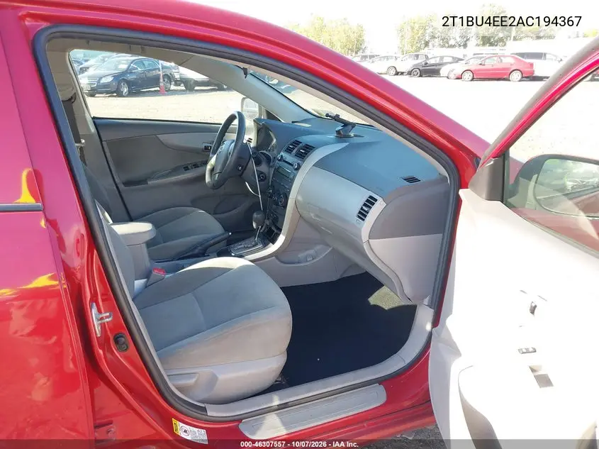 2010 TOYOTA COROLLA VIN 2T1BU4EE2AC194367 — фото 5