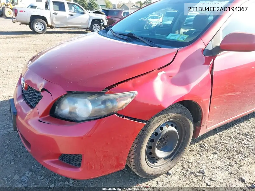 2010 TOYOTA COROLLA VIN 2T1BU4EE2AC194367 — фото 6