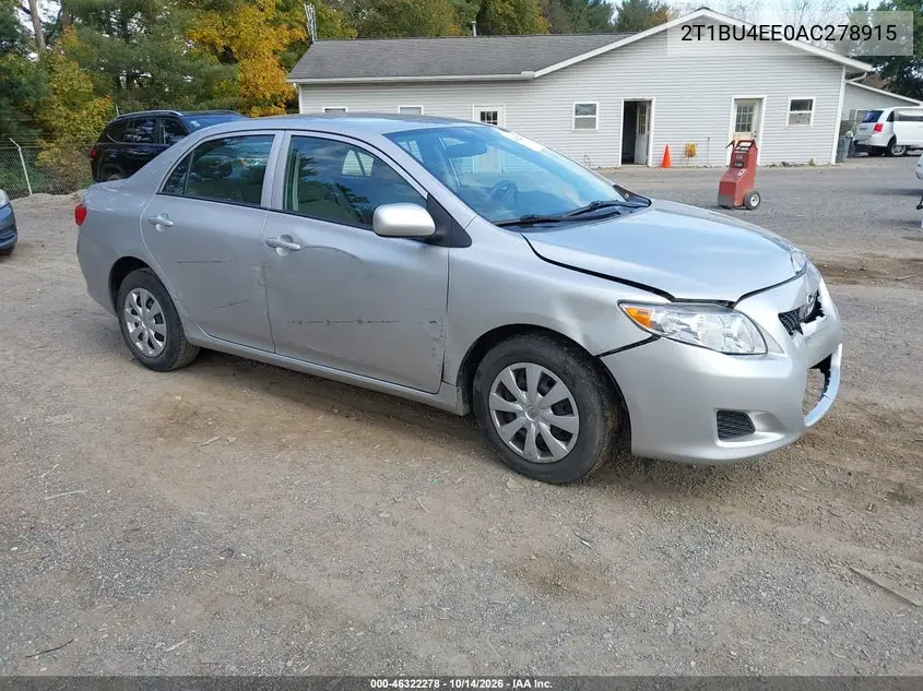 TOYOTA COROLLA 2010, VIN 2T1BU4EE0AC278915