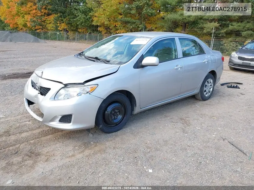 2010 TOYOTA COROLLA VIN 2T1BU4EE0AC278915 — фото 2