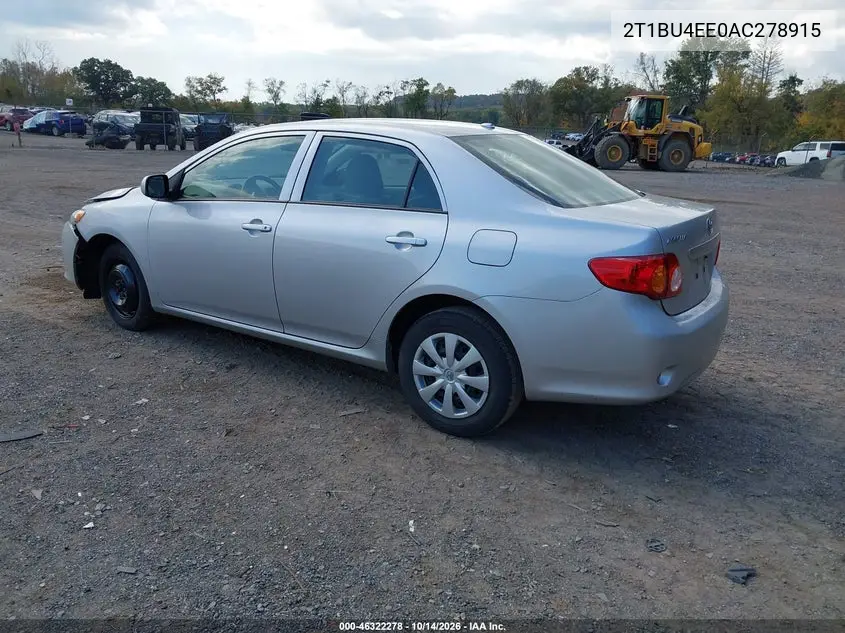 2010 TOYOTA COROLLA VIN 2T1BU4EE0AC278915 — фото 3