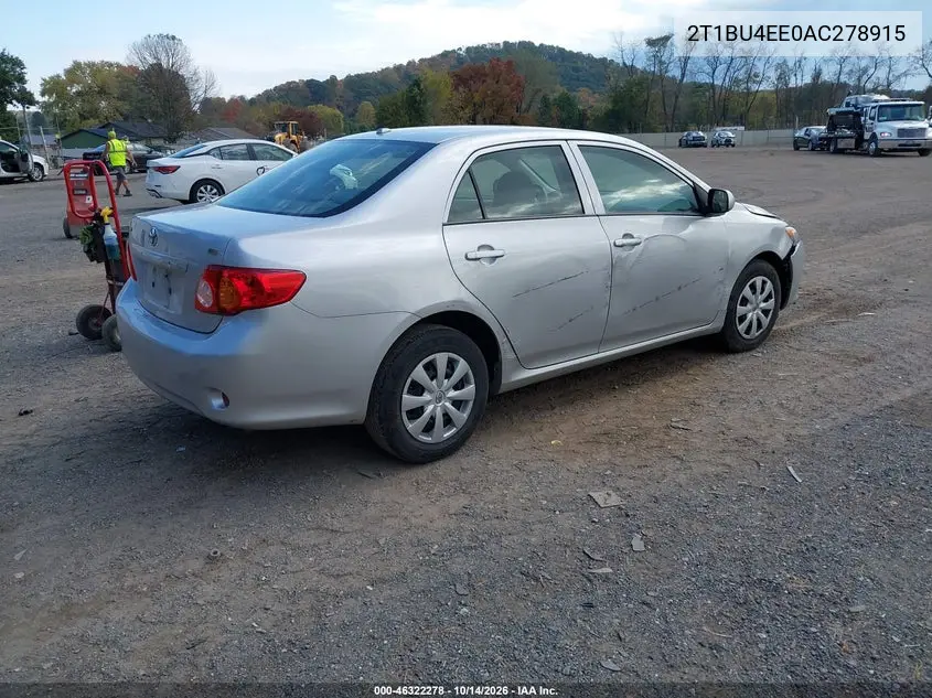2010 TOYOTA COROLLA VIN 2T1BU4EE0AC278915 — фото 4
