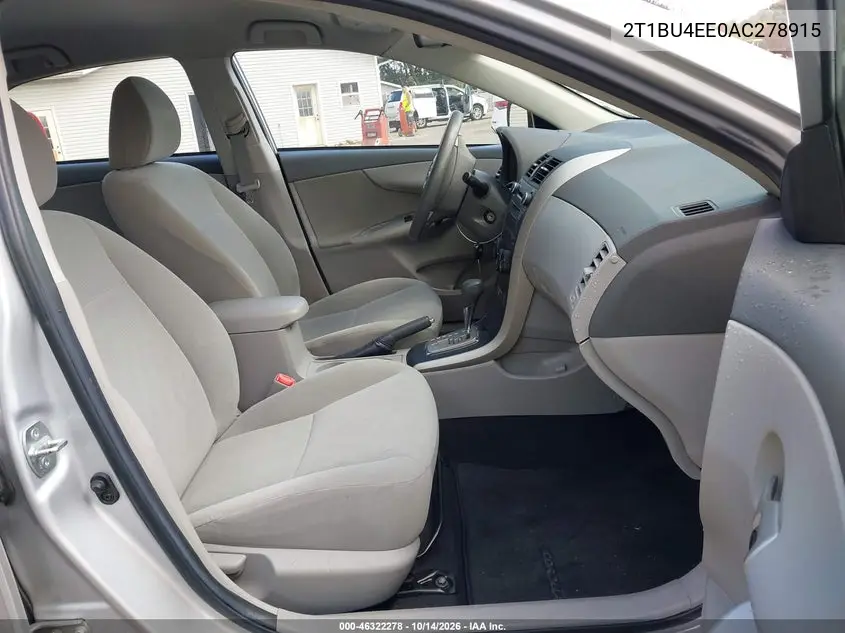 2010 TOYOTA COROLLA VIN 2T1BU4EE0AC278915 — фото 5