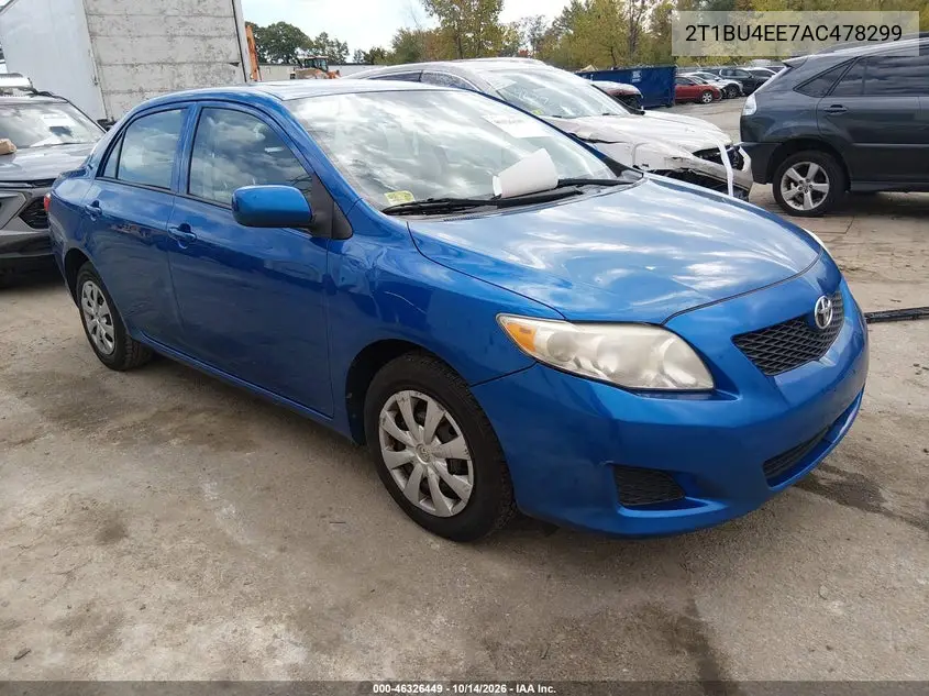 TOYOTA COROLLA 2010, VIN 2T1BU4EE7AC478299