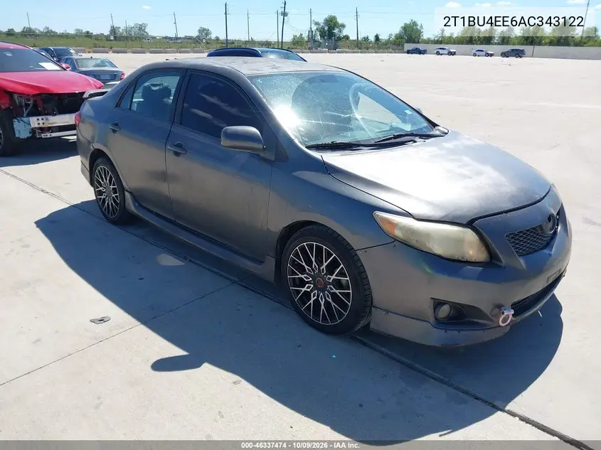 TOYOTA COROLLA 2010, VIN 2T1BU4EE6AC343122