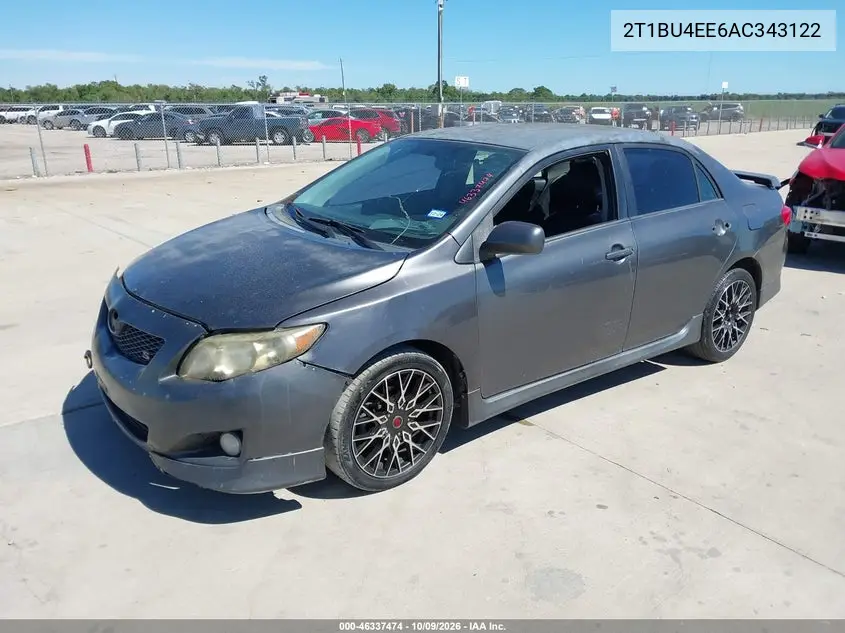 2010 TOYOTA COROLLA VIN 2T1BU4EE6AC343122 — фото 2