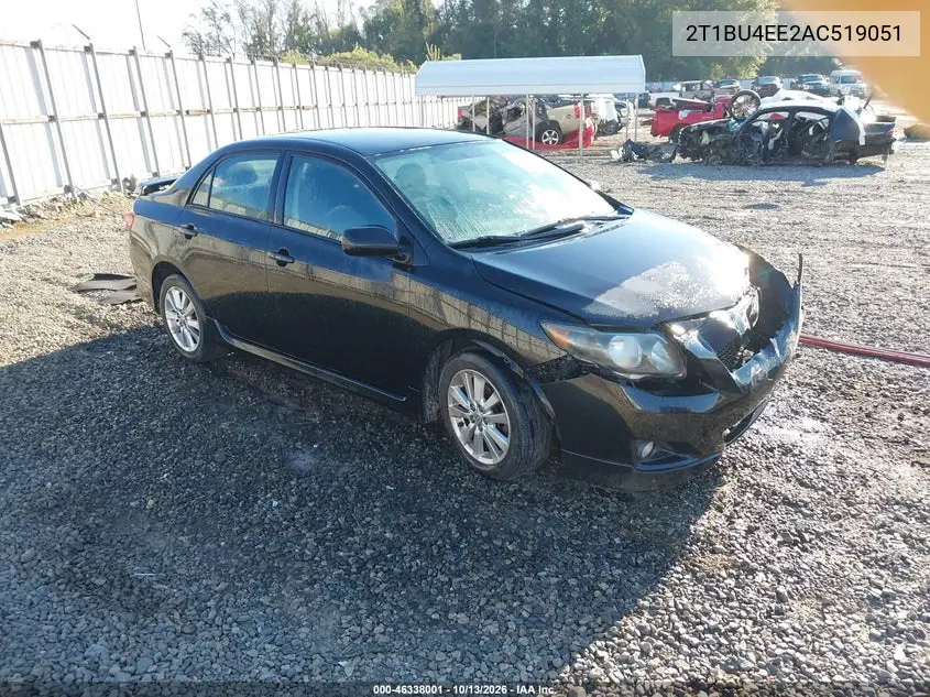 TOYOTA COROLLA 2010, VIN 2T1BU4EE2AC519051