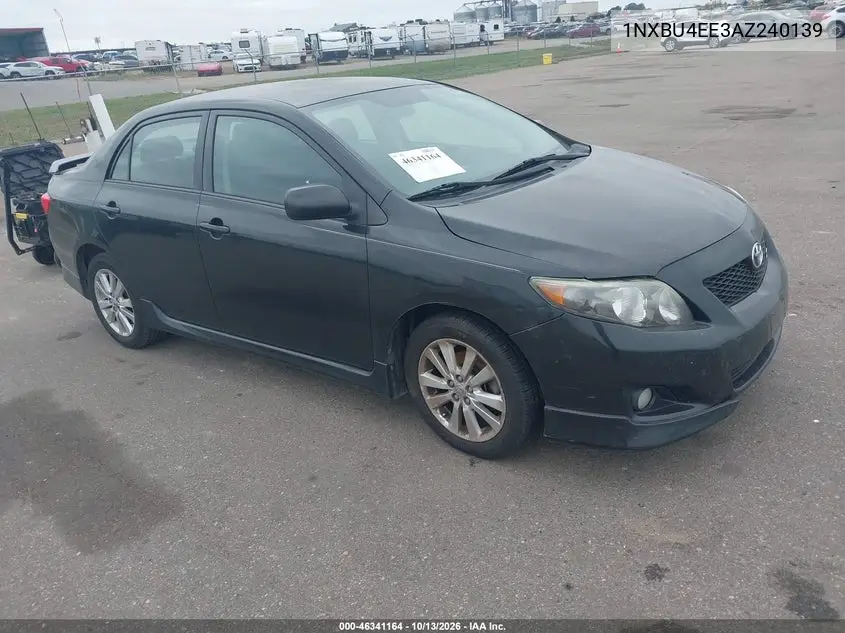 TOYOTA COROLLA 2010, VIN 1NXBU4EE3AZ240139
