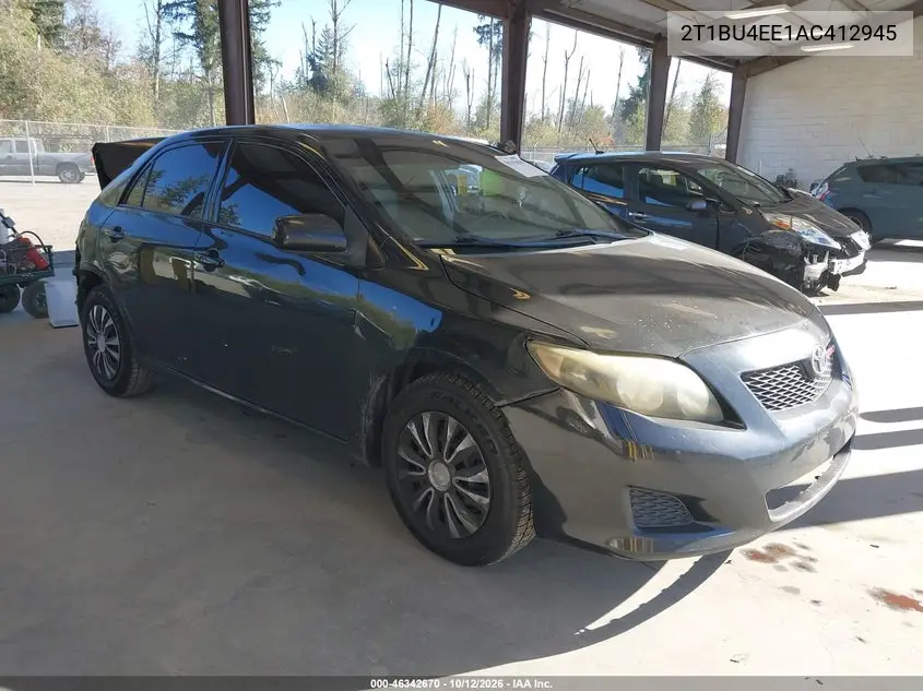 TOYOTA COROLLA 2010, VIN 2T1BU4EE1AC412945