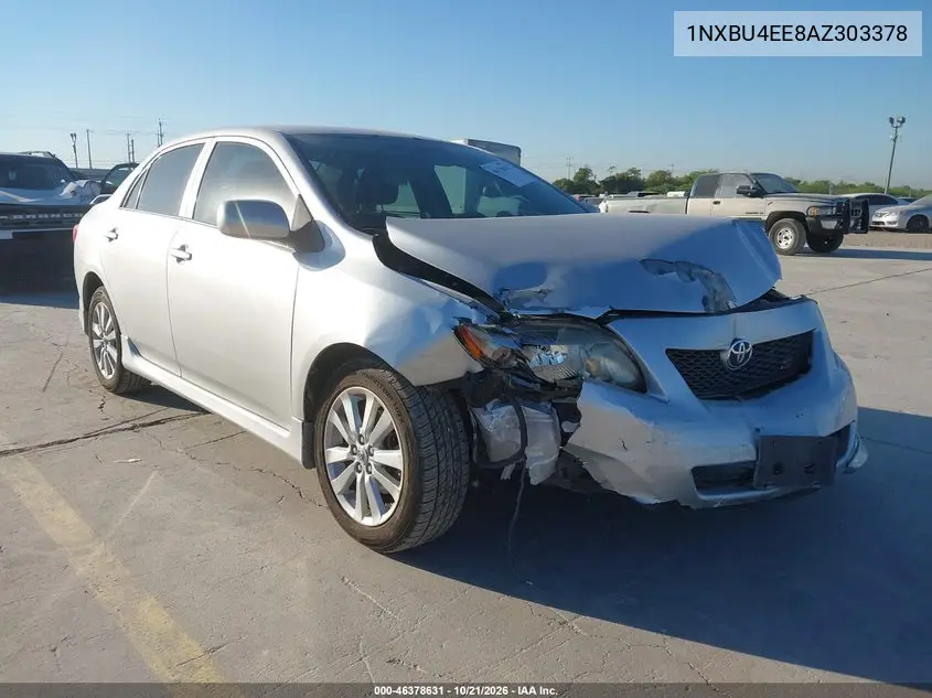 TOYOTA COROLLA 2010, VIN 1NXBU4EE8AZ303378