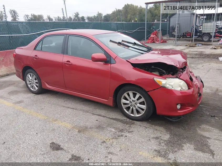 TOYOTA COROLLA 2010, VIN 2T1BU4EE7AC311599