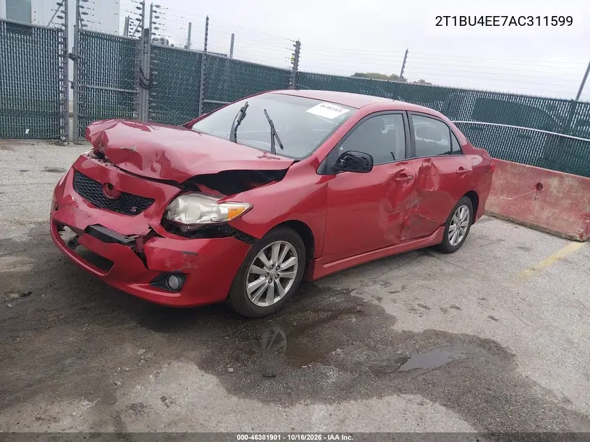 2010 TOYOTA COROLLA VIN 2T1BU4EE7AC311599 — фото 2