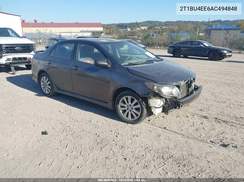 TOYOTA COROLLA 2010, VIN 2T1BU4EE6AC494848