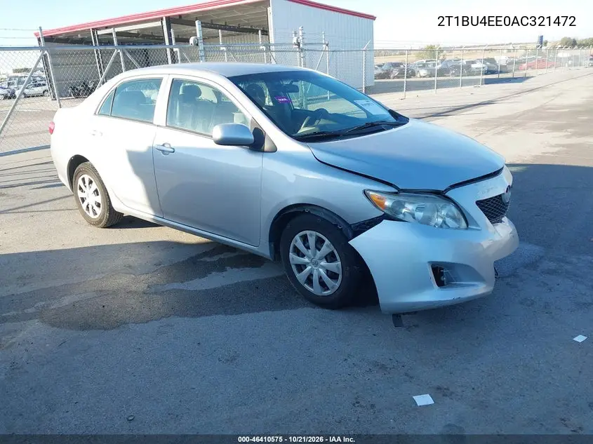 TOYOTA COROLLA 2010, VIN 2T1BU4EE0AC321472