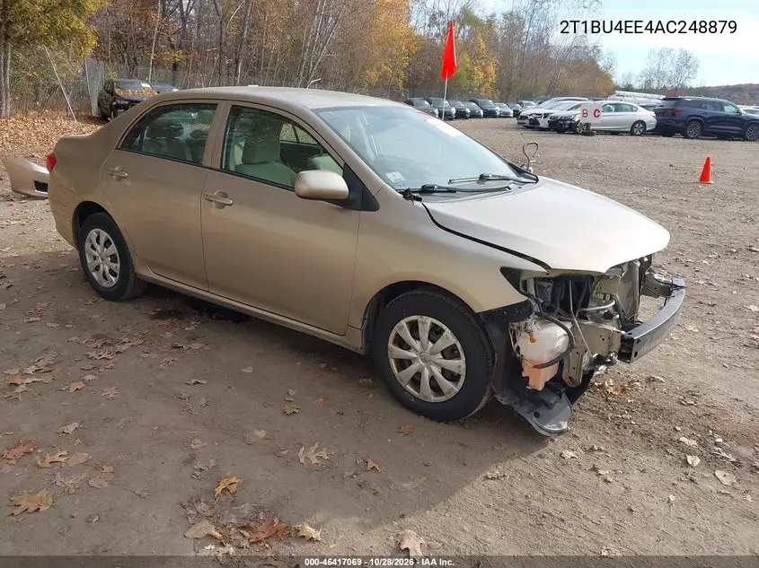 TOYOTA COROLLA 2010, VIN 2T1BU4EE4AC248879