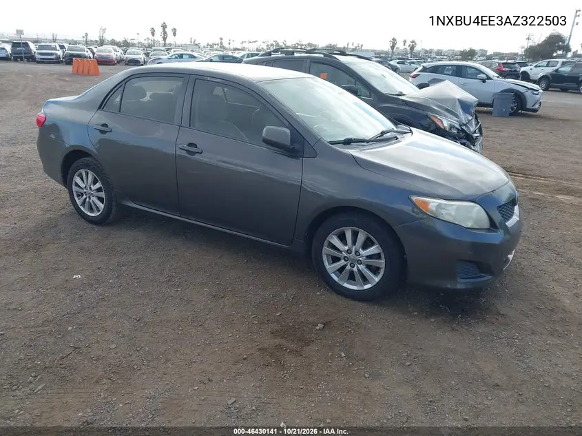 TOYOTA COROLLA 2010, VIN 1NXBU4EE3AZ322503