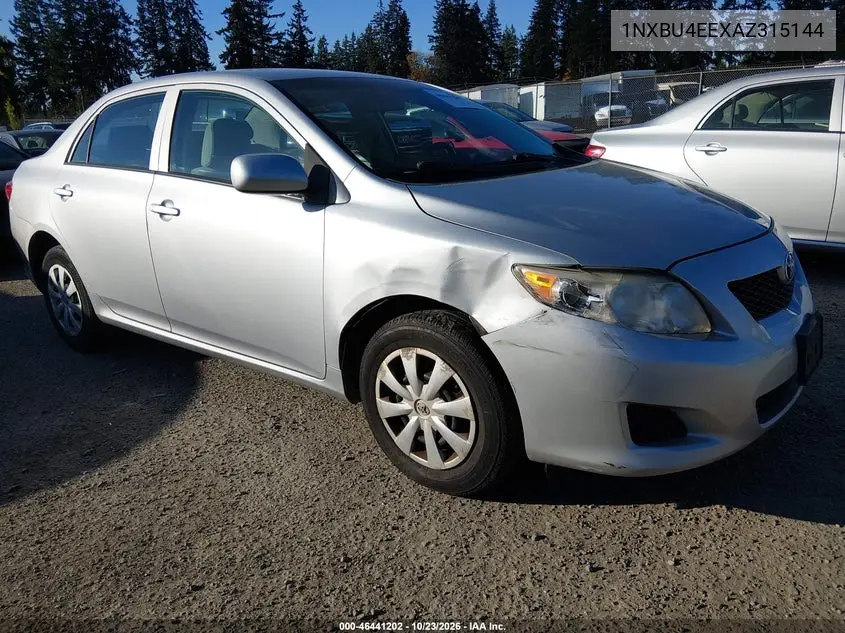 TOYOTA COROLLA 2010, VIN 1NXBU4EEXAZ315144