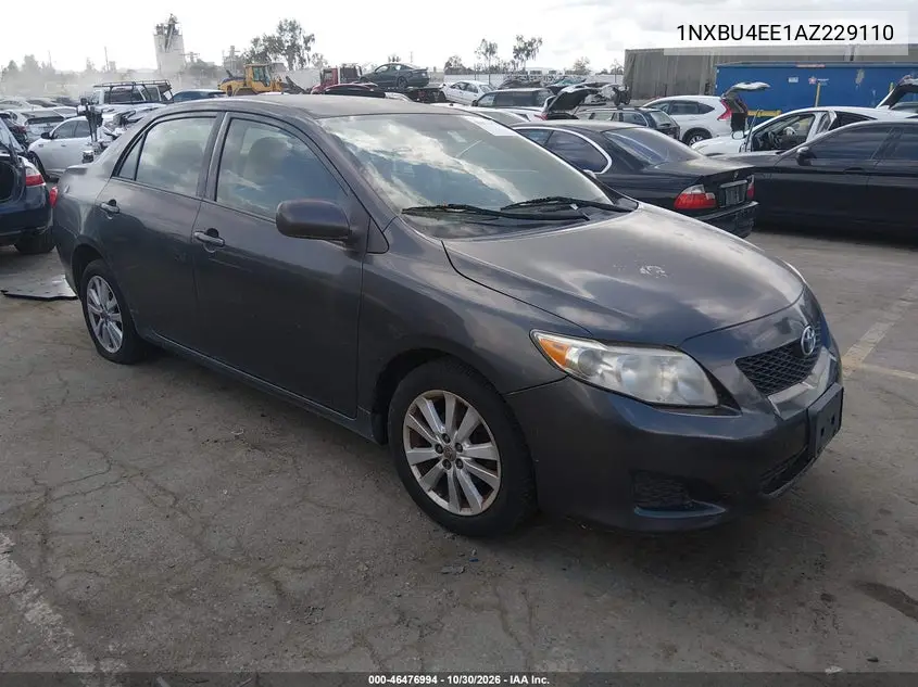 TOYOTA COROLLA 2010, VIN 1NXBU4EE1AZ229110
